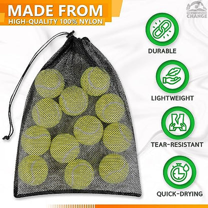 12 Pcs Mesh Laundry Bags Drawstring, 12.6x15.5 In, Polyester (Black) - color: Black