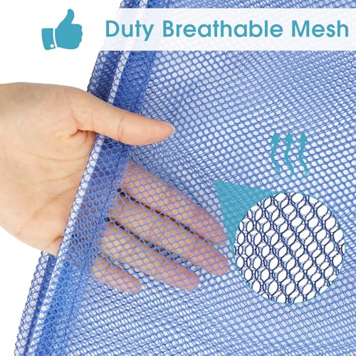 2 Pack Mesh Laundry Bags 23x34 Inch Drawstring Locking for Travel Home - color: Blue