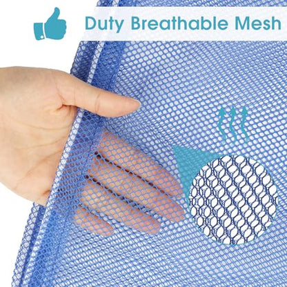 2 Pack Mesh Laundry Bags 23x34 Inch Drawstring Locking for Travel Home - color: Blue
