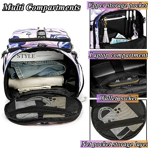 Gym Duffle Bag Backpack,4‑Way Waterproof with Shoe Compartment Travel Hiking Laptop - color: Purple
