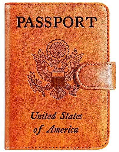 Passport Holder Cover Wallet RFID Blocking, Travel Essentials - color: Claybank