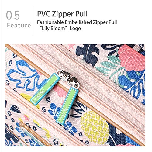 Lily Bloom Luggage Carry On Expandable Design Pattern Suitcase For Woman With Spinner Wheels (Trop Pineapple, 20in) - color: Trop Pineapple