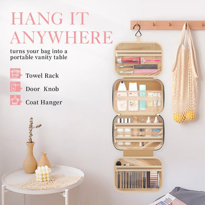 HOTOR Hanging Travel Toiletry Bag Women Men Essentials Pale Pink - color: Pale Pink, size: Large