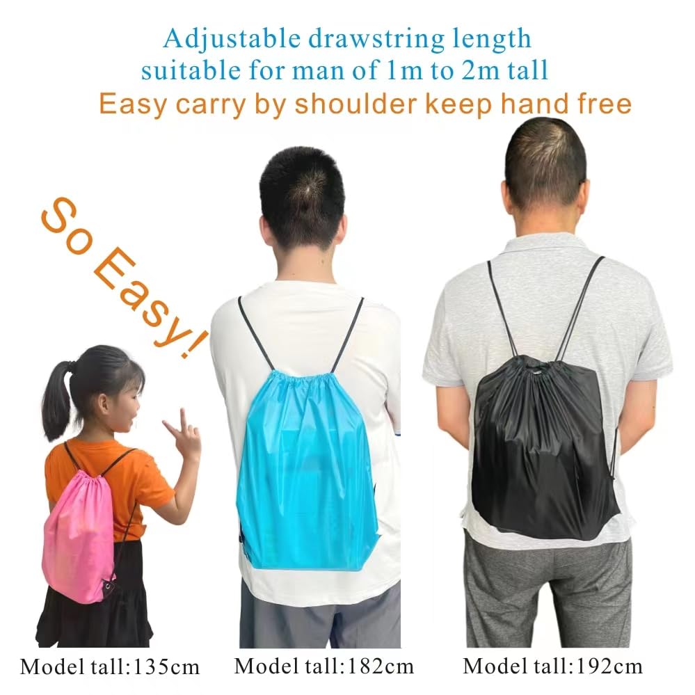 Drawstring Backpack Bulk 50 Packs Draw String Backpack Bags DIY Gym Sports Traveling Trip ride Pedestrianism Yoga Cinch Bag Sackpack Drawstring (sky blue) - color: Sky Blue