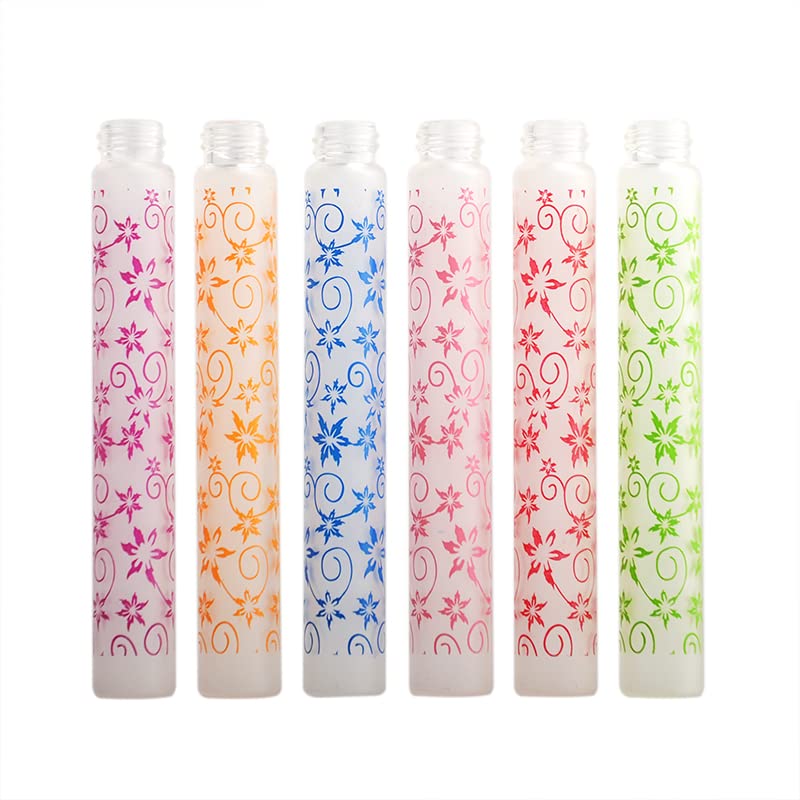 6 PCS 10ml Flower Print Matte Refillable Empty Travel Glass Perfume Spray Bottle Atomizer Pump Sprayer Bottle Set