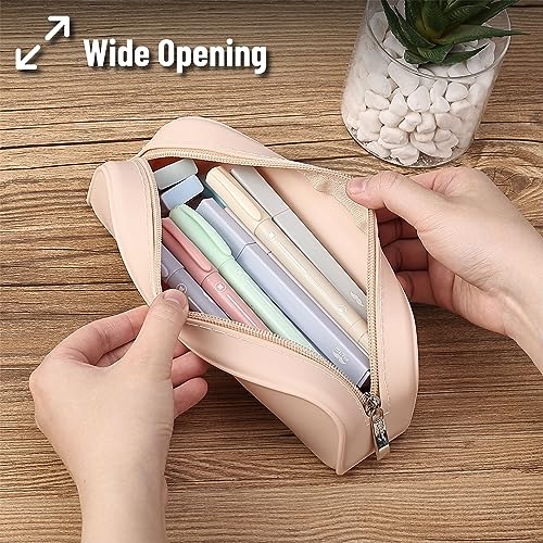 Mr. Pen- Silicone Pencil Case, Aesthetic Pencil Bag for Women, Makeup Pouch - color: Malibu Dune