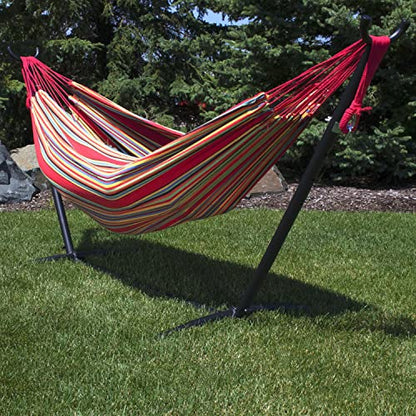 Sunnydaze Brazilian Double Hammock Without Stand, Portable, Sunset - color: Sunset