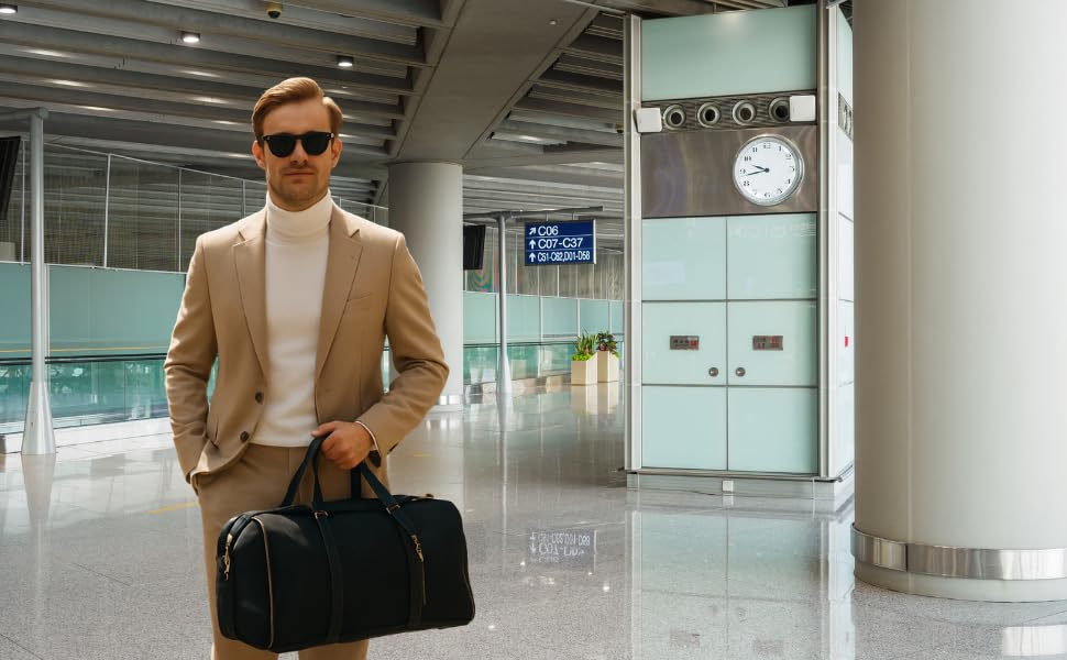 Convertible Garment Duffle Bag for Travel, All Black - color: Black