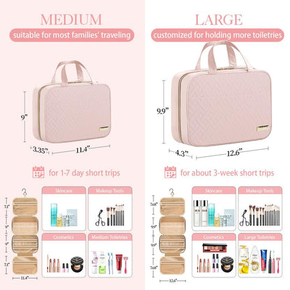 HOTOR Hanging Travel Toiletry Bag Women Men Essentials Pale Pink - color: Pale Pink, size: Large