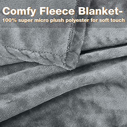 Tirrinia Hood Wearable Fleece Blanket with Sleeves for Adult Women Men, Super Soft Comfy Plush Functional TV Blanket Throw Cuddly Wrap Cover for Bed Sofa and Lounge Chair Couch - color: # Grey