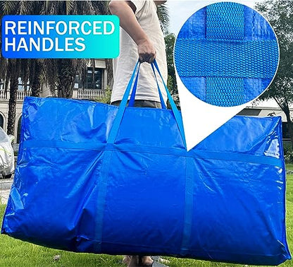 66 Gallon Extra Large Storage Bags, Huge Moving Bags Heavy Duty with Zipper - color: Blue, size: 250L, 1 Pack