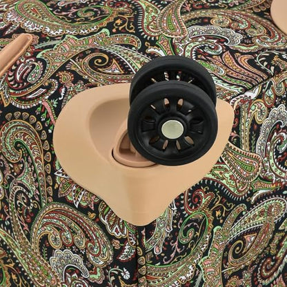 London Fog Mayfair 20 Inch Expandable Spinner Carry on Softside Suitcase, Black Sand Paisley - color: Black Sand Paisley