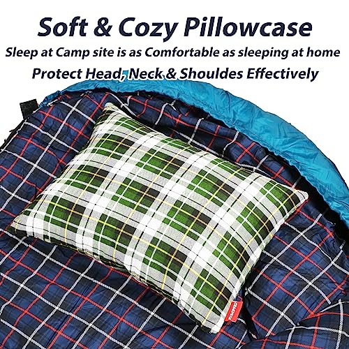 Outdoor Camping Pillow Lightweight, Compressible, Flannel Travel Pillow Cases, Washable Removable Pillow Cover Camping and Backpacking Green - color: Green