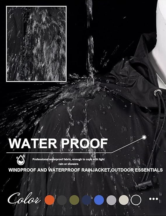 Avoogue Womens Rain Jacket with Hood,Pullover,Packable,Lightweight,Windbreaker,Waterproof,Breathable. - color: Agrpu, size: XX-Large