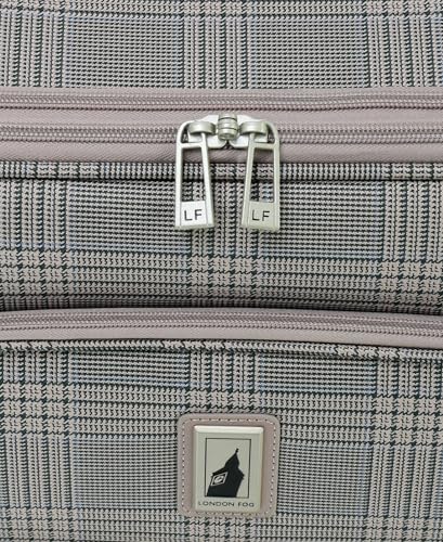 London Fog Brentwood IV 25" Expandable Spinner Softside Suitcase, Rose Charcoal - color: Rose Charcoal