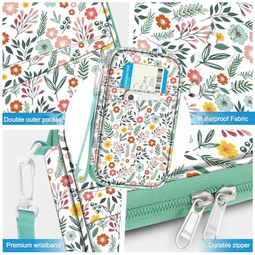 FINTIE Family Passport Holder for Travel, 6 People Big Capacity Clutch Bag - color: Spring