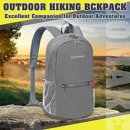 ZOMAKE Lightweight Packable Backpack, 10L Small Foldable Daypack for Hiking - color: Grey A5, size: 10L