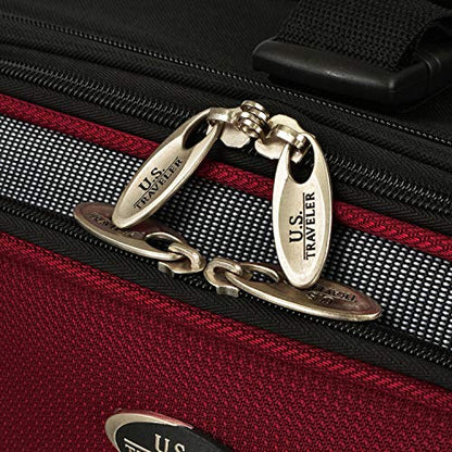 U.S. Traveler New Yorker Lightweight Expandable Rolling Luggage, Red/Gray, 4-Piece Set - color: Red, size: 4-Piece Set (15/21/25/29)