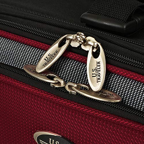 U.S. Traveler New Yorker Lightweight Expandable Rolling Luggage, Red/Gray, 4-Piece Set - color: Red, size: 4-Piece Set (15/21/25/29)