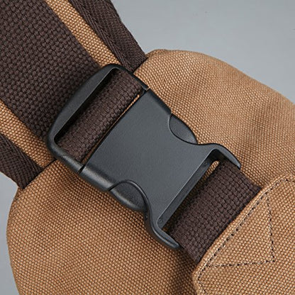 SIMU Canvas Shoulder Bag for iPad Mini, Crossbody Chest Sling Backpack - color: Large Black