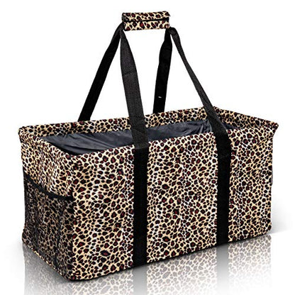 Extra Large Utility Tote Bag - Oversized Collapsible Beach Bag - Leopard - color: Leopard