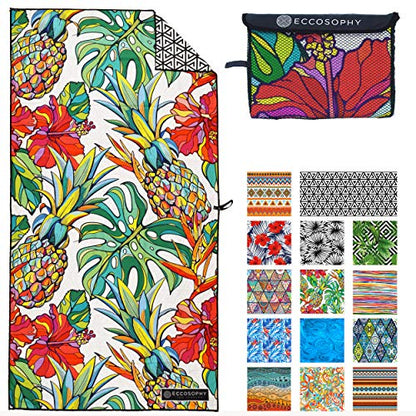 ECCOSOPHY Microfiber Beach Towel - Quick Dry, Sand Free and Oversized 71x35 - color: Honolulu