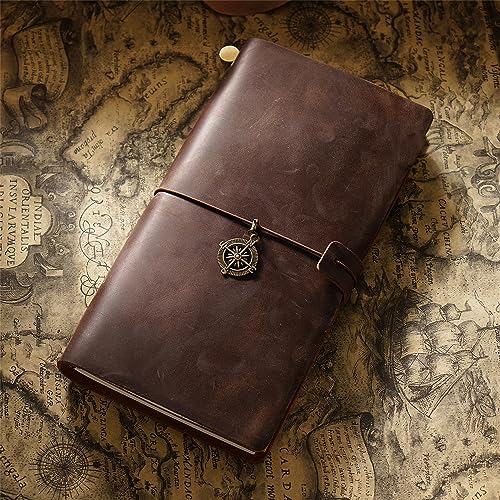 Genuine Leather TN Travel Notebook Protective Cover Journal Sketchbook Planner Agenda Diary Personal Organizers Noteboo (Coffee Standard) - color: Coffee Standard