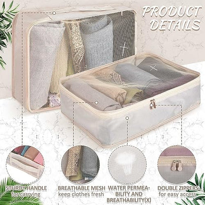 Silkfly 12 Pcs Packing Cubes for Travel,XL, L, M,Classic,Light Khaki - color: Light Khaki, size: XL, L, M, style: Classic