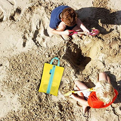 pack all Kids Shoe Bag for Travel, Water-Resistant Shoe Pouch for Sports - color: Yellow