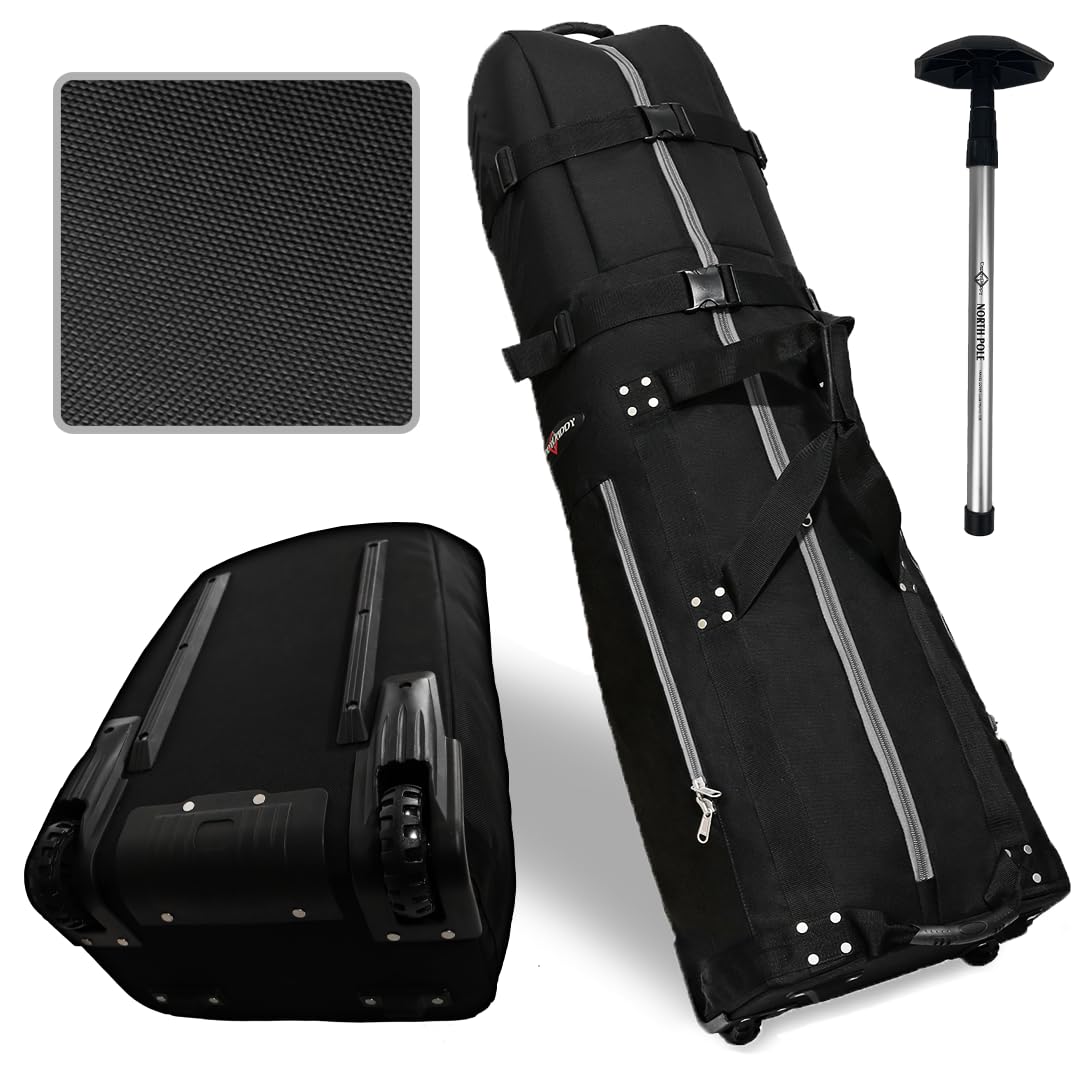 CaddyDaddy First Class Military Grade Ballistic Nylon Travel Cover with EVA Dense Foam Top Padding 2 Year Full Replacement Coverage Self Standing Base XL Wheels Case for Transporting Clubs on Airlines | EVA Dense Foam Top Padding 2 Year Replacement Covera