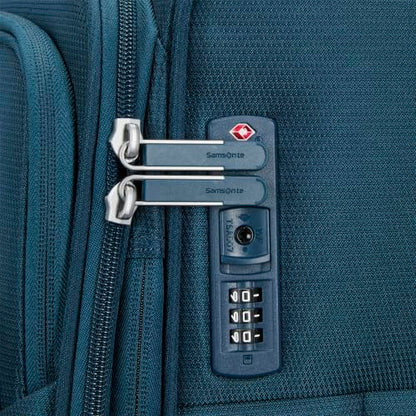 Samsonite Soft-Sided Medium Checked 25-Inch Expandable PortLift Suitcase: Durable, 360° Spinner Wheels, Adjustable Handle, TSA Lock, 2 Front & Side Pocket- Marine Blue - color: Marine Blue, size: 25-Inch Checked-Medium