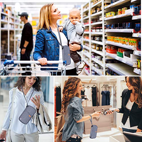 RFID Family Passport Wallet Holder Waterproof, Travel Document Organizer Credit Card Clutch Bag for Men Women - color: Grey RFID
