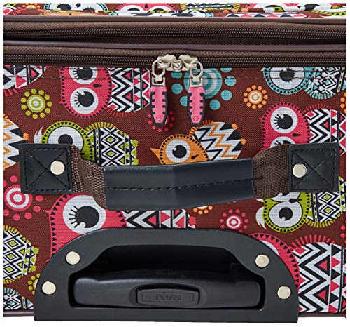 Rockland Vara Softside 3-Piece Upright Luggage Set,Expandable, Owl, 20 inch,22 inch,28 inch - color: OWL