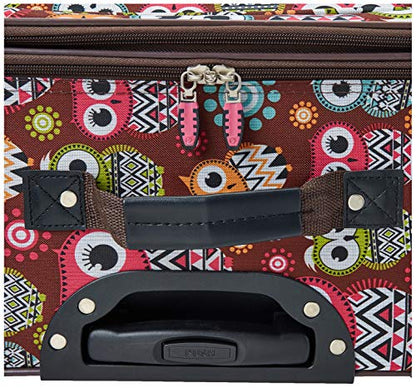 Rockland Vara Softside 3-Piece Upright Luggage Set,Expandable, Owl, 20 inch,22 inch,28 inch - color: OWL