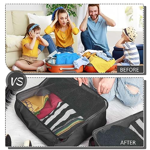 Silkfly 12 Pcs Packing Cubes for Travel,XL, L, M,Classic,Black - color: Black, size: XL, L, M, style: Classic