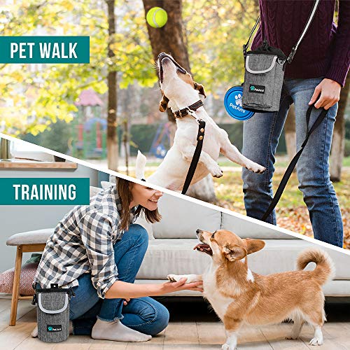 PetAmi Dog Treat Pouch, Large Hands-Free Training Bag, Gray - color: Heather Grey