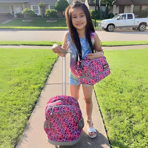 Tilami Rolling Backpack for Boys and Girls,Hearts - color: Hearts