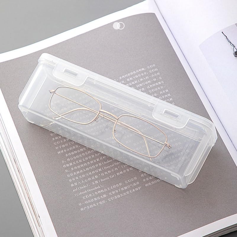 VILLCASE 2-pack Sunglasses Organizer Storage Clear Plastic Eyeglass Cases Portable Travel Eyeglass Holder for Sunglasses Eyewear Tabletop Display 7.08 X 2.36 X 1.88 in