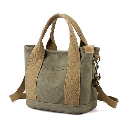 Small Tote Bag with Zipper, 2024 Canvas Multi-Pocket Crossbody Bag Shoulder Bag Satchel Hobo Bag Messenger Bag - color: Denim Army Green, size: Small