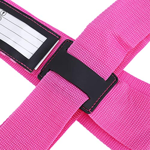 Adjustable Luggage Strap Suitcase Baggage Packing Belt Travel Accessories Long Cross Strap (Pink) - color: Pink