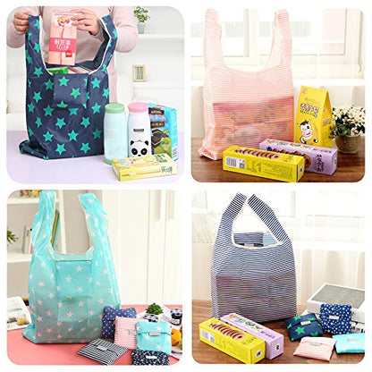 Kaxich Reusable Grocery Shopping Bags - Foldable Eco-friendly Shopper Tote Bags (4 Pack) Waterproof & Machine Washable