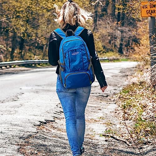 G4Free 40L Lightweight Packable Hiking Backpack, Waterproof Travel Daypack - color: Blue