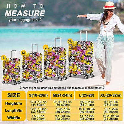 Luggage Cover for Suitcase Protector Fits 20 24 28 Inch Suitcases - color: Pink