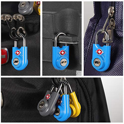 SURE LOCK Mini TSA Approved Keyed Luggage Lock – One Key Opens All, Fits Tight Zipper Gaps & Small Pull Holes, Compact Travel Lock for Suitcases, Backpacks & Handbags - color: BLUE 2 PACK