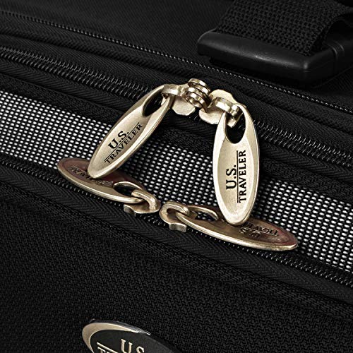 U.S. Traveler New Yorker Lightweight Expandable Rolling Luggage, Black, 4-Piece Set - color: Black, size: 4-Piece Set (15/21/25/29)