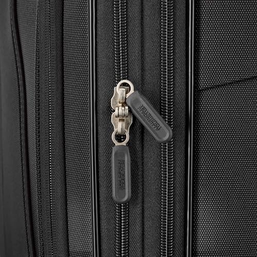 American Tourister 4 KIX 3.0 Checked-Medium Softside Expandable Luggage with 4 Spinner Wheels, Black - color: Black, size: Medium