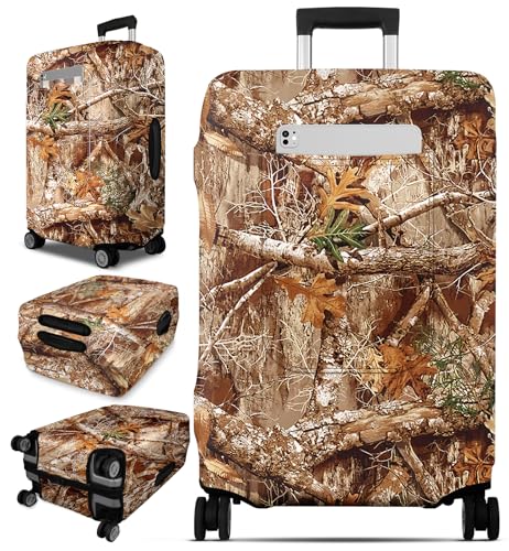 Slohif Luggage Cover for Suitcase Tsa Approved Protector - Forest Luggage Sleeve Large Suit Case Cover Travel Stretch Baggage Case Protective Washable Fit 24-27 Inch - size: M-(24-27) Inch, style: Forest