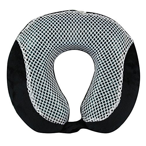 Cloudz Comfort Gel Memory Foam Travel Neck Pillow - Black - color: Black