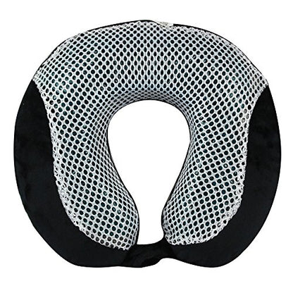 Cloudz Comfort Gel Memory Foam Travel Neck Pillow - Black - color: Black