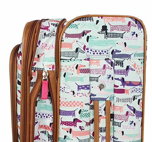 Lily Bloom Luggage 24" Expandable Design Pattern Suitcase With Spinner Wheels For Woman (24in, Totally Paw Some) - color: Totally Paw Some
